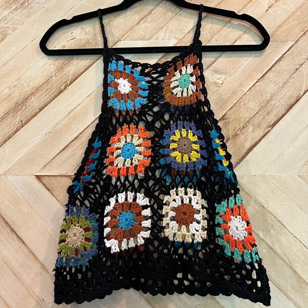 Oh My Love Granny Square Crochet Tank